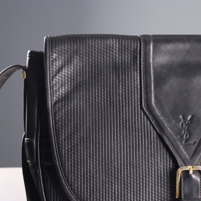 Yves Saint Laurent Vintage Schwarze Ledertasche Italien 1970er-80er Jahre_1329362 Yves Saint Laurent Vintage Schwarze Tasche