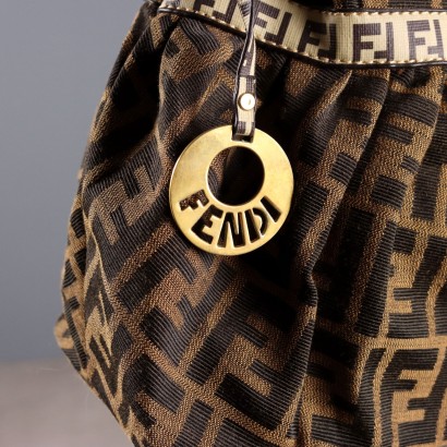 Fendi Kochtasche Vintage Leder Irisierender Stoff Italien 1960er-70er Jahre_1329378 Fendi Vintage Kochtasche