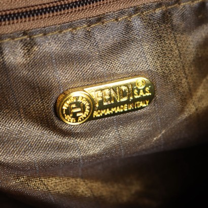 Fendi Kochtasche Vintage Leder Irisierender Stoff Italien 1960er-70er Jahre_1329382 Fendi Vintage Kochtasche