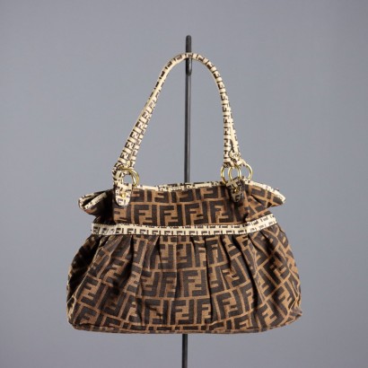 Fendi Kochtasche Vintage Leder Irisierender Stoff Italien 1960er-70er Jahre_1329383 Fendi Vintage Kochtasche