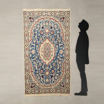 Tapis antique Nain en coton et laine à nœuds fins, Iran, 195 x 120 cm_1329662 Tapis Nain - Iran