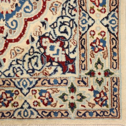 Tapis antique Nain en coton et laine à nœuds fins, Iran, 195 x 120 cm_1329666 Tapis Nain - Iran