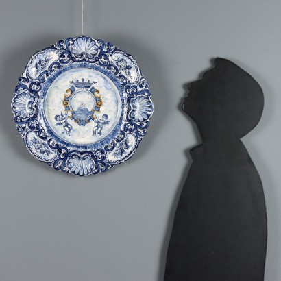 Assiette de Présentation Antique Maiolica d'Alba Docilia, Albisola, Italie, 1930s_1329679 Assiette de défilé en majolique Alba Doci