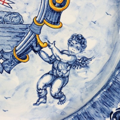 Assiette de Présentation Antique Maiolica d'Alba Docilia, Albisola, Italie, 1930s_1329681 Assiette de défilé en majolique Alba Doci