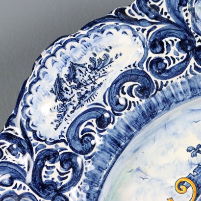 Assiette de Présentation Antique Maiolica d'Alba Docilia, Albisola, Italie, 1930s_1329682 Assiette de défilé en majolique Alba Doci