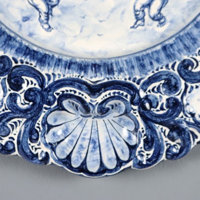 Assiette de Présentation Antique Maiolica d'Alba Docilia, Albisola, Italie, 1930s_1329683 Assiette de défilé en majolique Alba Doci