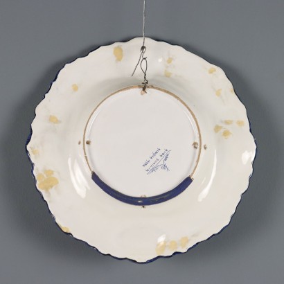 Assiette de Présentation Antique Maiolica d'Alba Docilia, Albisola, Italie, 1930s_1329685 Assiette de défilé en majolique Alba Doci