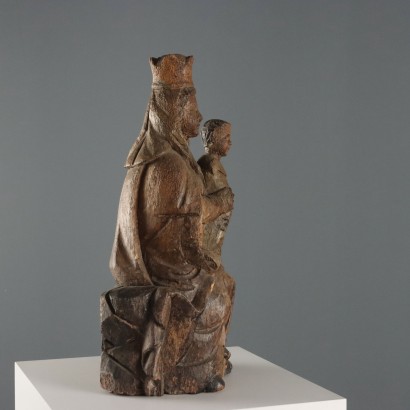 Antique Wooden Sculpture of the Madonna and Child, Italy, 19th Century_1329692 Madonna with Child Wooden Statue