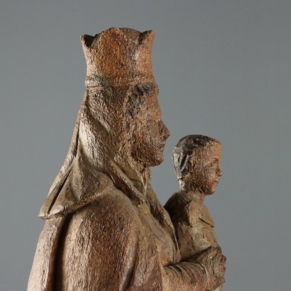 Antique Wooden Sculpture of the Madonna and Child, Italy, 19th Century_1329693 Madonna with Child Wooden Statue