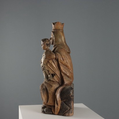 Antique Wooden Sculpture of the Madonna and Child, Italy, 19th Century_1329694 Madonna with Child Wooden Statue