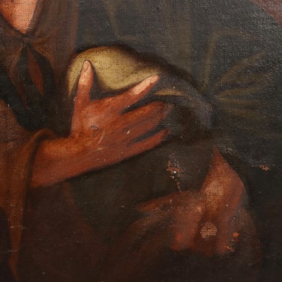 Lote de pinturas antiguas y sus hijas Óleo sobre lienzo Italia Siglo XVIII_1329735 Pintura Lot y sus hijas