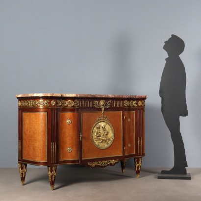 Antique Louis XVI Style Mahogany Gilded Bronze Sideboard, 20th Century_1329757 Louis XVI style sideboard