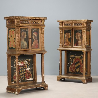 Pair of Small Renaissance Style Cabinets
