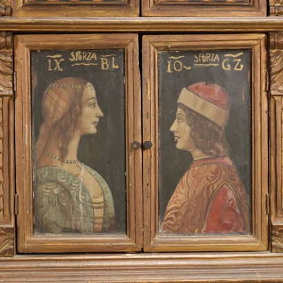 Small Antique Cabinets Renaissance Style Fir Italy Early 20th Century_1329805 Pair of cabinets, Pair of small cabinets in Rinas style