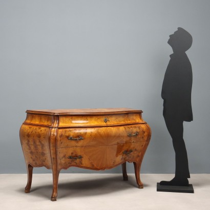 Antike Kommode im Barockstil mit Wurzelholzfurnier, 1900er_1329829 Kommode, Barockstil Kommode