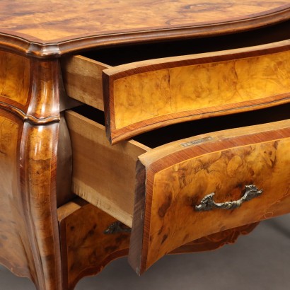 Antike Kommode im Barockstil mit Wurzelholzfurnier, 1900er_1329830 Kommode, Barockstil Kommode
