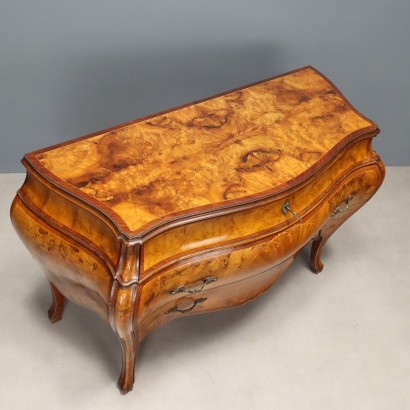 Antike Kommode im Barockstil mit Wurzelholzfurnier, 1900er_1329834 Kommode, Barockstil Kommode