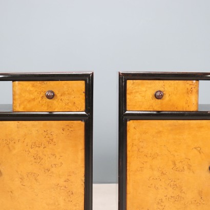 Vintage Deco Nachttische aus exotischem Holzfurnier, 1940er Jahre_1329854 Zwei Art-Deco-Nachttische aus den 1940er Jahren