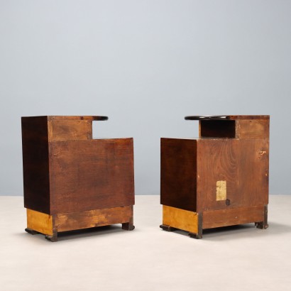 Vintage Deco Nachttische aus exotischem Holzfurnier, 1940er Jahre_1329857 Zwei Art-Deco-Nachttische aus den 1940er Jahren