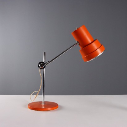 Lámpara de mesa vintage de metal y plástico, diseño de los años 60_1330197 Lámpara de mesa de los años 60