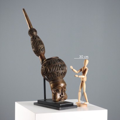 Royal Bronze Pipe Bamun Art Cameroon Africa 20th Century Ethnic_1330271 Royal Bronze Pipe Art Bamun Cameroon
