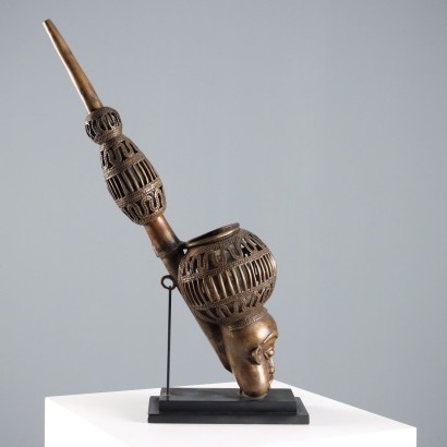 Royal Bronze Pipe Bamun Art Cameroon Africa 20th Century Ethnic_1330276 Royal Bronze Pipe Art Bamun Cameroon