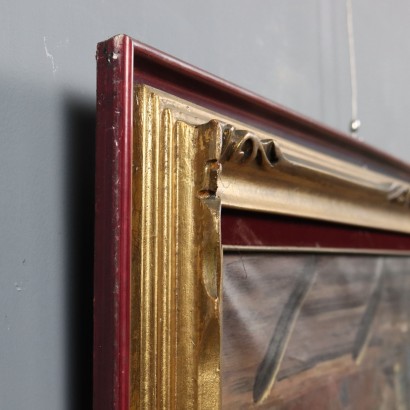 Modern Painting by Mario Fattori Interior with Fireplace 20th Century_1330365 Painting by Mario Fattori, Painting by Mario Fattori, Interior with Fireplace, Mario Fattori, Mario Fattori, Mario Fattori