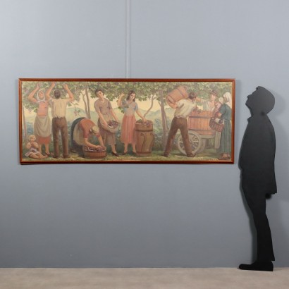 Modern Painting by Eliodoro Coccoli Grape Harvest Scene, Italy, 1959_1330368 Painting by Eliodoro Coccoli, Grape Harvest Scene, Eliodoro Coccoli, Eliodoro Coccoli, Eliodoro Coccoli, Eliodoro Coccoli