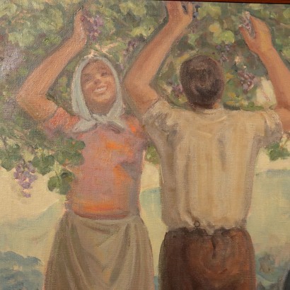 Modern Painting by Eliodoro Coccoli Grape Harvest Scene, Italy, 1959_1330371 Painting by Eliodoro Coccoli, Grape Harvest Scene, Eliodoro Coccoli, Eliodoro Coccoli, Eliodoro Coccoli, Eliodoro Coccoli