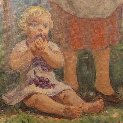 Modern Painting by Eliodoro Coccoli Grape Harvest Scene, Italy, 1959_1330372 Painting by Eliodoro Coccoli, Grape Harvest Scene, Eliodoro Coccoli, Eliodoro Coccoli, Eliodoro Coccoli, Eliodoro Coccoli