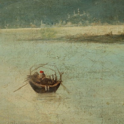 Ancient Landscape Painting with View of Omegna, Italy, 19th Century_1330381 Landscape painting with view of Omegna