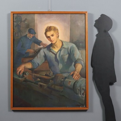 Painting by Mario Venzo, Christ the Worker, Mario Venzo, Mario Venzo (Brother Venzo), Mario Venzo (Brother Venzo), Mario Venzo (Brother Venzo)