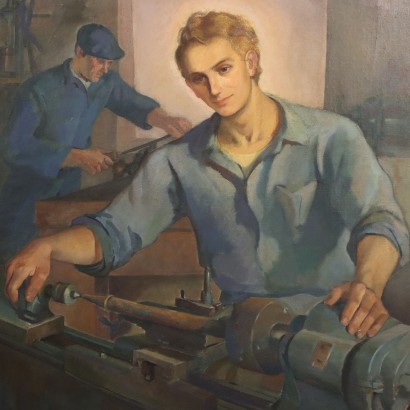 Painting by Mario Venzo, Christ the Worker, Mario Venzo, Mario Venzo (Brother Venzo), Mario Venzo (Brother Venzo), Mario Venzo (Brother Venzo)