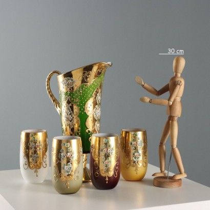 Jug with Four Glass Glasses