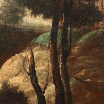 Landscape Painting with Building and Figures
