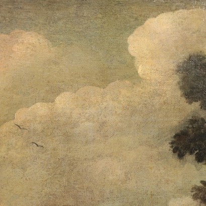 Landscape Painting with Building and Figures