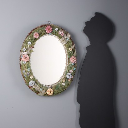 Venetian Glass Mirror, Venetian Mirror with Colored Glass