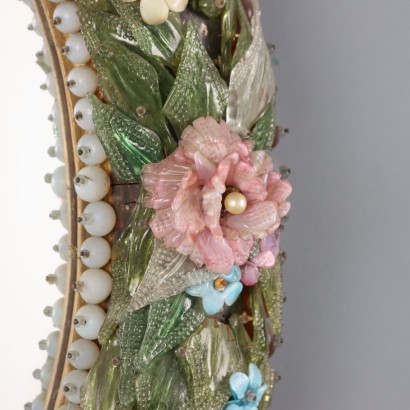 Venetian Glass Mirror, Venetian Mirror with Colored Glass