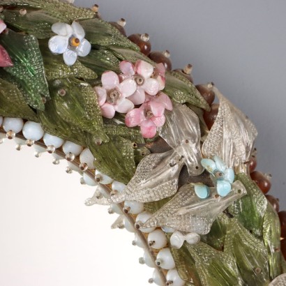 Venetian Glass Mirror, Venetian Mirror with Colored Glass