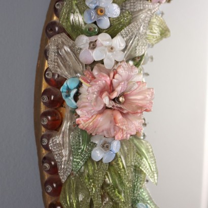 Venetian Glass Mirror, Venetian Mirror with Colored Glass