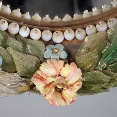 Venetian Glass Mirror, Venetian Mirror with Colored Glass