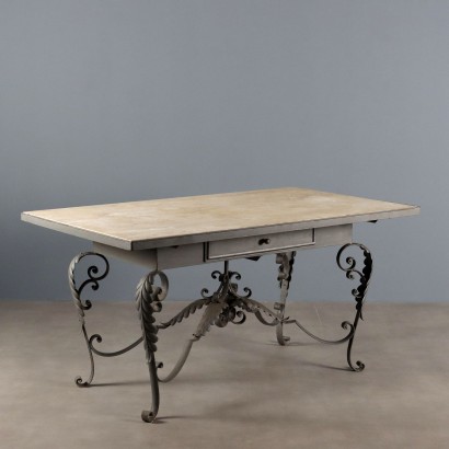 Table avec plateau en marbre