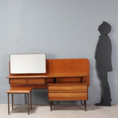 Vintage Dressing Table with Mirror and Stool, Italian Design, 1960s_1330746 Dressing Tables with Mirror and Stool 1950s, Dressing Tables with Mirror and Stool 1950s, Dressing Tables with Mirror and Stool 1950s, Dressing Tables with Mirror and Stool 1950s, Dressing Tables with Mirror and Stool 1950s
