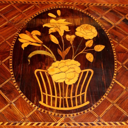 Table à jeux ancienne, placages divers, Italie, XVIIIe siècle_1330777 table de jeu marquetée