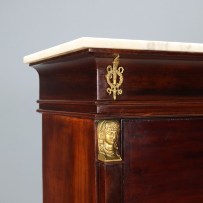 Antique Empire Style Mahogany Secretary with 4 Drawers, France, 20th Century_1330792 Secretaire, Empire Style Mahogany Secretaire