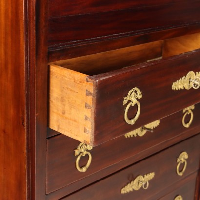 Antique Empire Style Mahogany Secretary with 4 Drawers, France, 20th Century_1330795 Secretaire, Empire Style Mahogany Secretaire