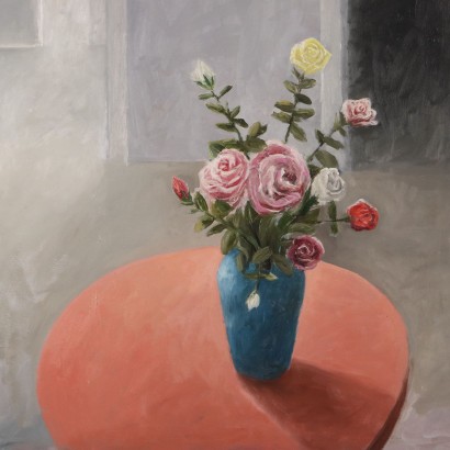 Modern Painting Signed by Maurizio Ligas Interior with Flowers 1995_1330802 Painting by Maurizio Ligas, Interior with Flowers, Maurizio Ligas, Maurizio Ligas, Maurizio Ligas, Maurizio Ligas