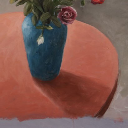 Modern Painting Signed by Maurizio Ligas Interior with Flowers 1995_1330804 Painting by Maurizio Ligas, Interior with Flowers, Maurizio Ligas, Maurizio Ligas, Maurizio Ligas, Maurizio Ligas