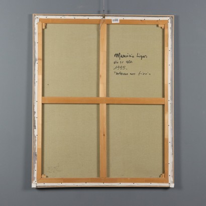 Modern Painting Signed by Maurizio Ligas Interior with Flowers 1995_1330809 Painting by Maurizio Ligas, Interior with Flowers, Maurizio Ligas, Maurizio Ligas, Maurizio Ligas, Maurizio Ligas