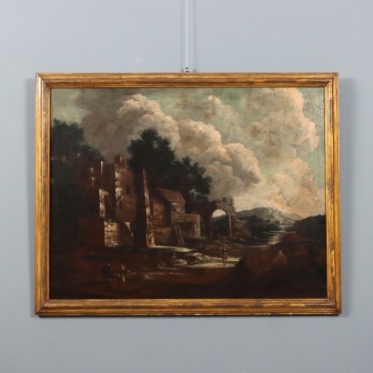Landscape Painting with Buildings and Figures